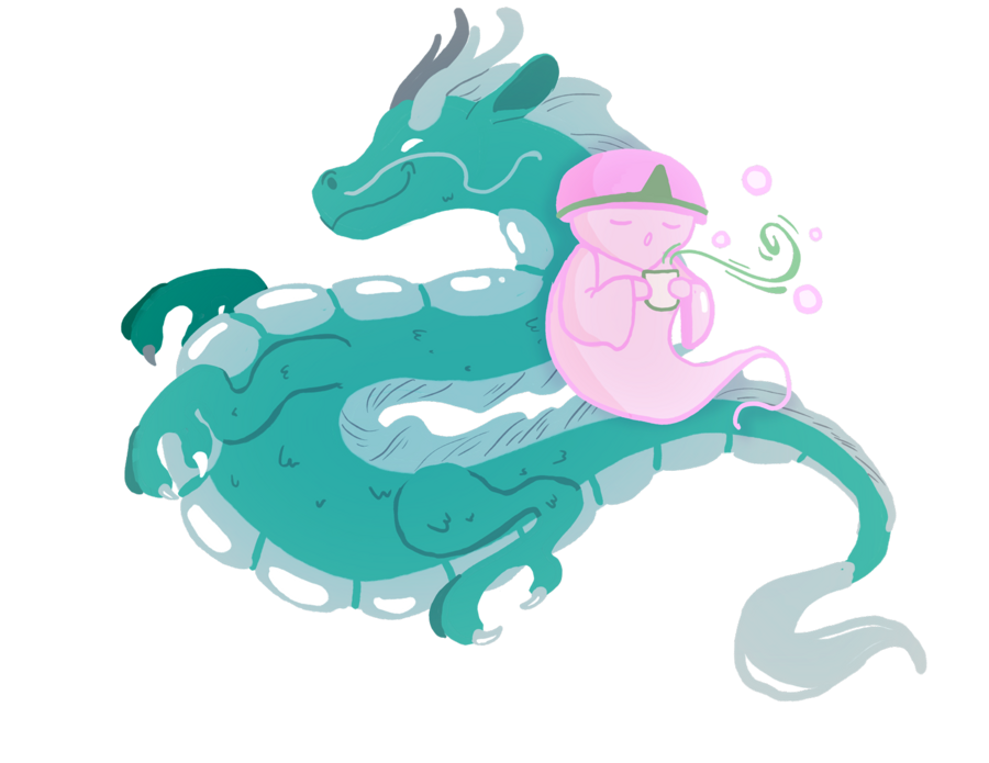 The Big Monster Studio dragon and ghost characters